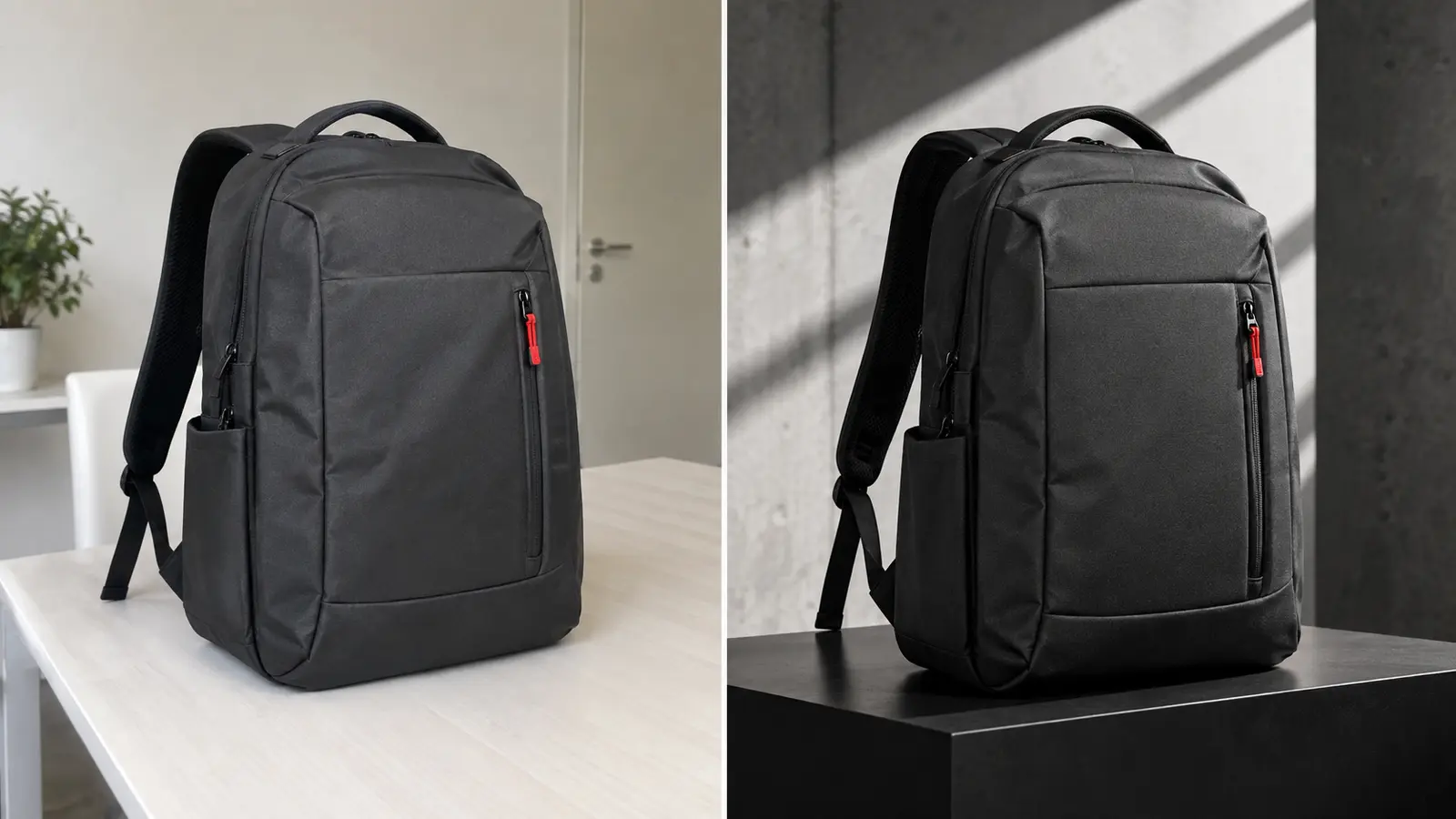Vorher-Nachher-Kampagne für einen Rucksack
