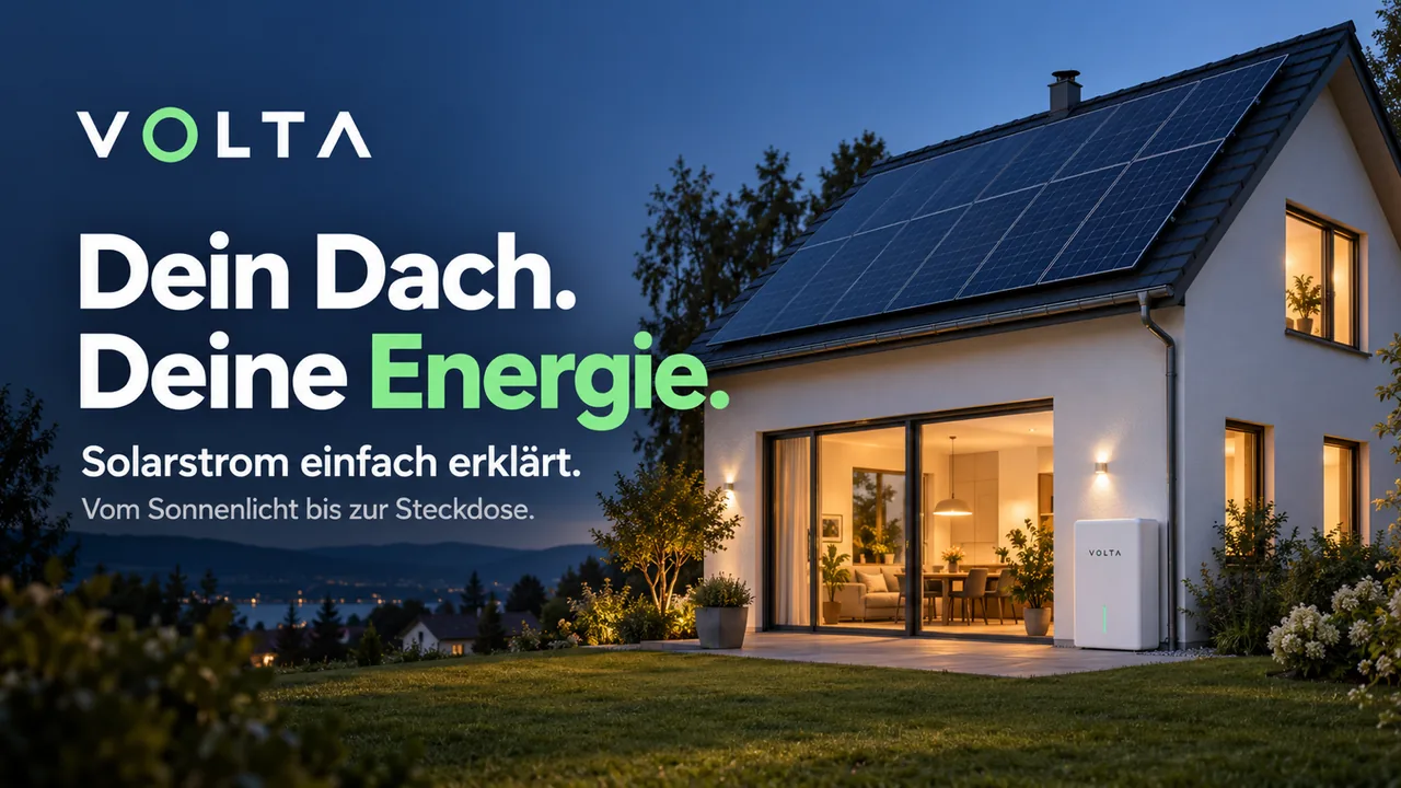 3D-Erklärvideo: Solarstrom wird gespeichert und abends genutzt
