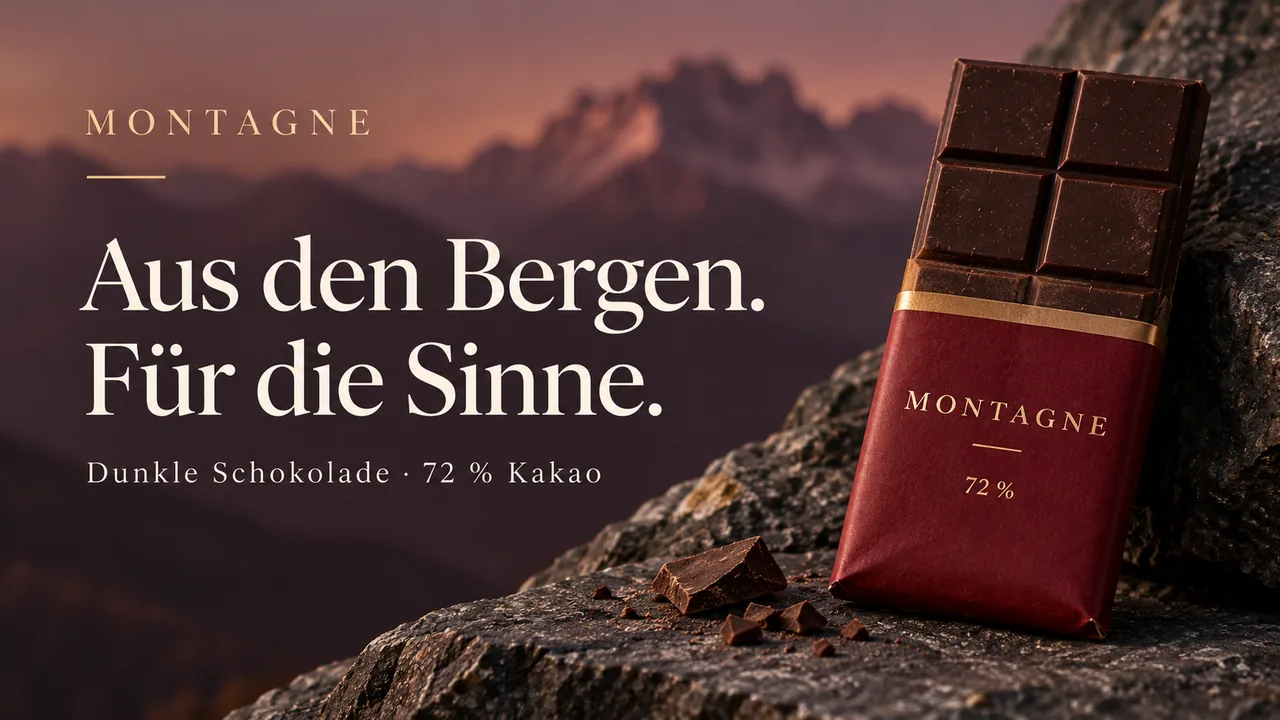 Schokoladen-Launch: aus einem Produkt entstehen zwölf Werbemotive