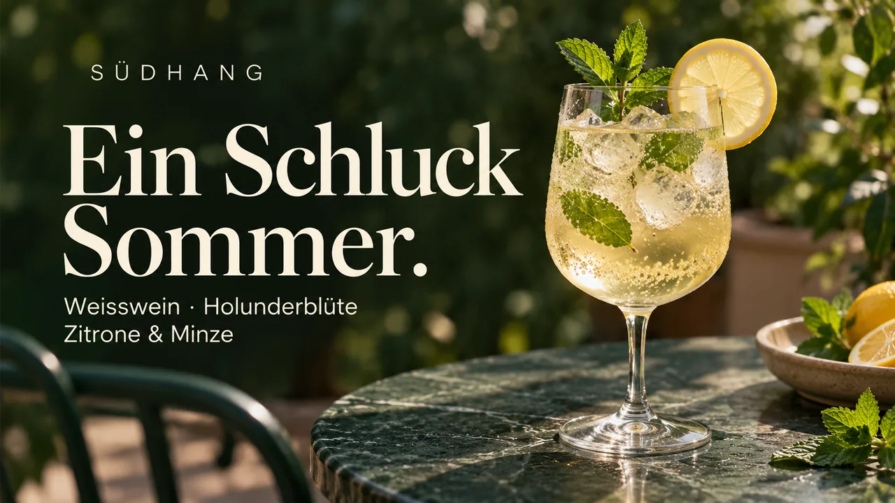 Rezept-Animation für ein Weingut: ein Spritz wird Schritt für Schritt gemixt