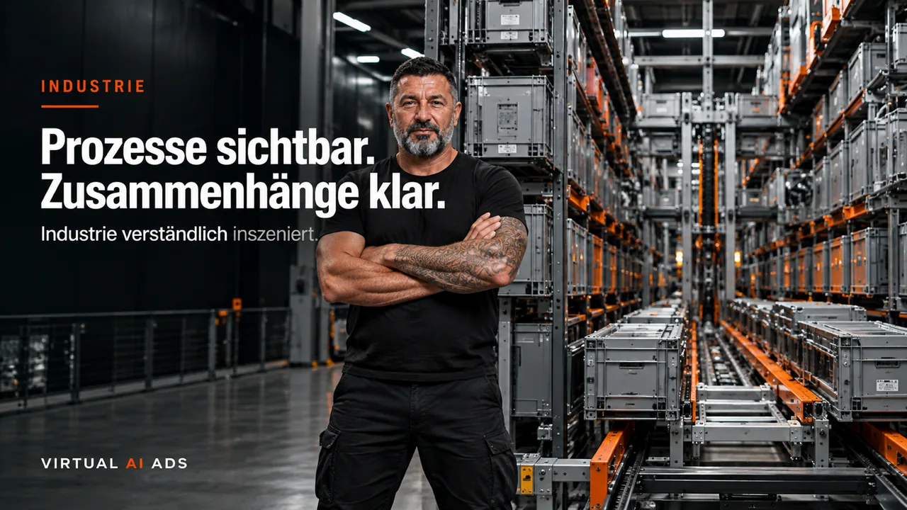 Eigenwerbung: Rechenzentrum und Industrie-Module in orangem Licht