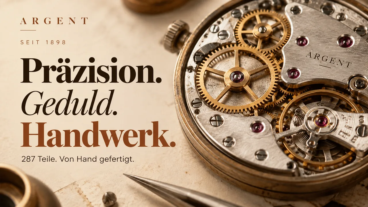 Kupferstich-Animation für eine Uhrenmanufaktur mit Zahnrad-Uhrwerk