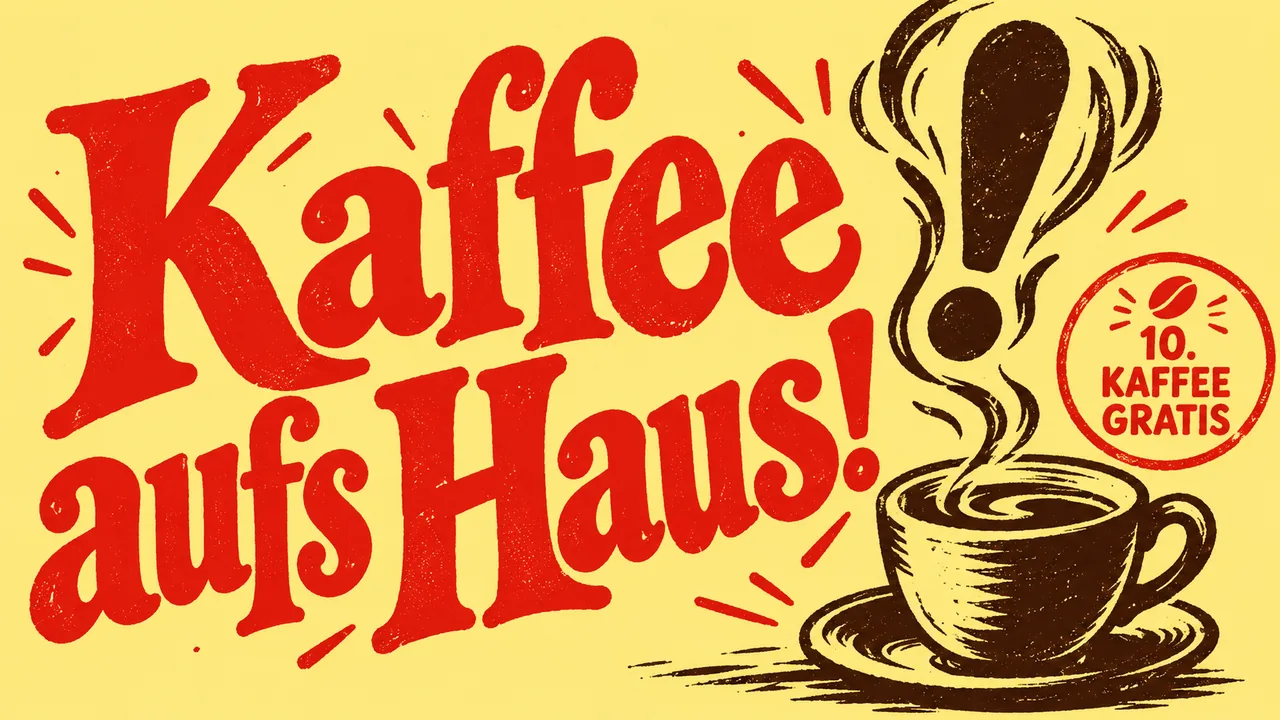 UI-Animation einer Bäckerei-App mit Stempelkarte und Gratis-Kaffee-Badge