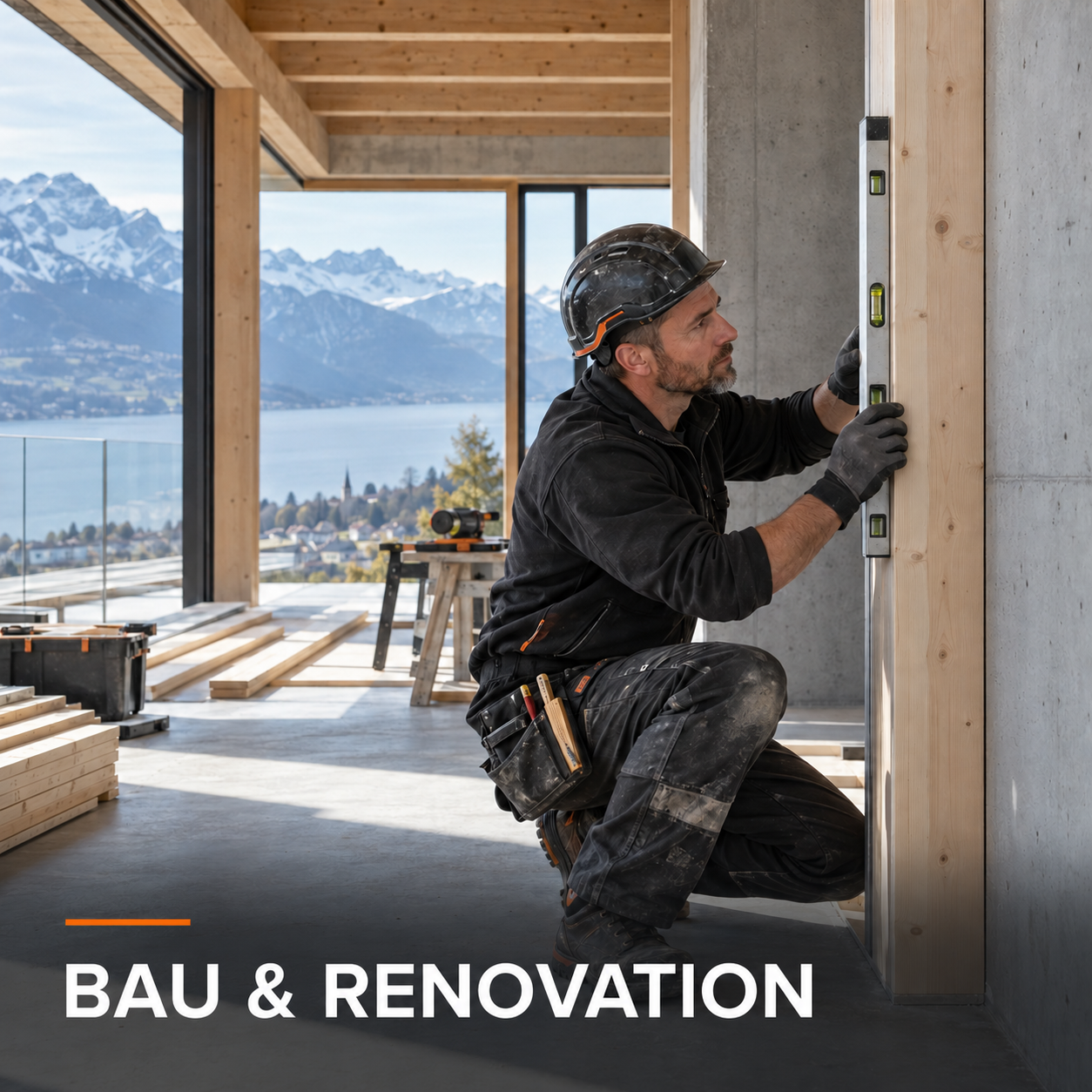 Handwerker bei Bau- und Renovationsarbeiten