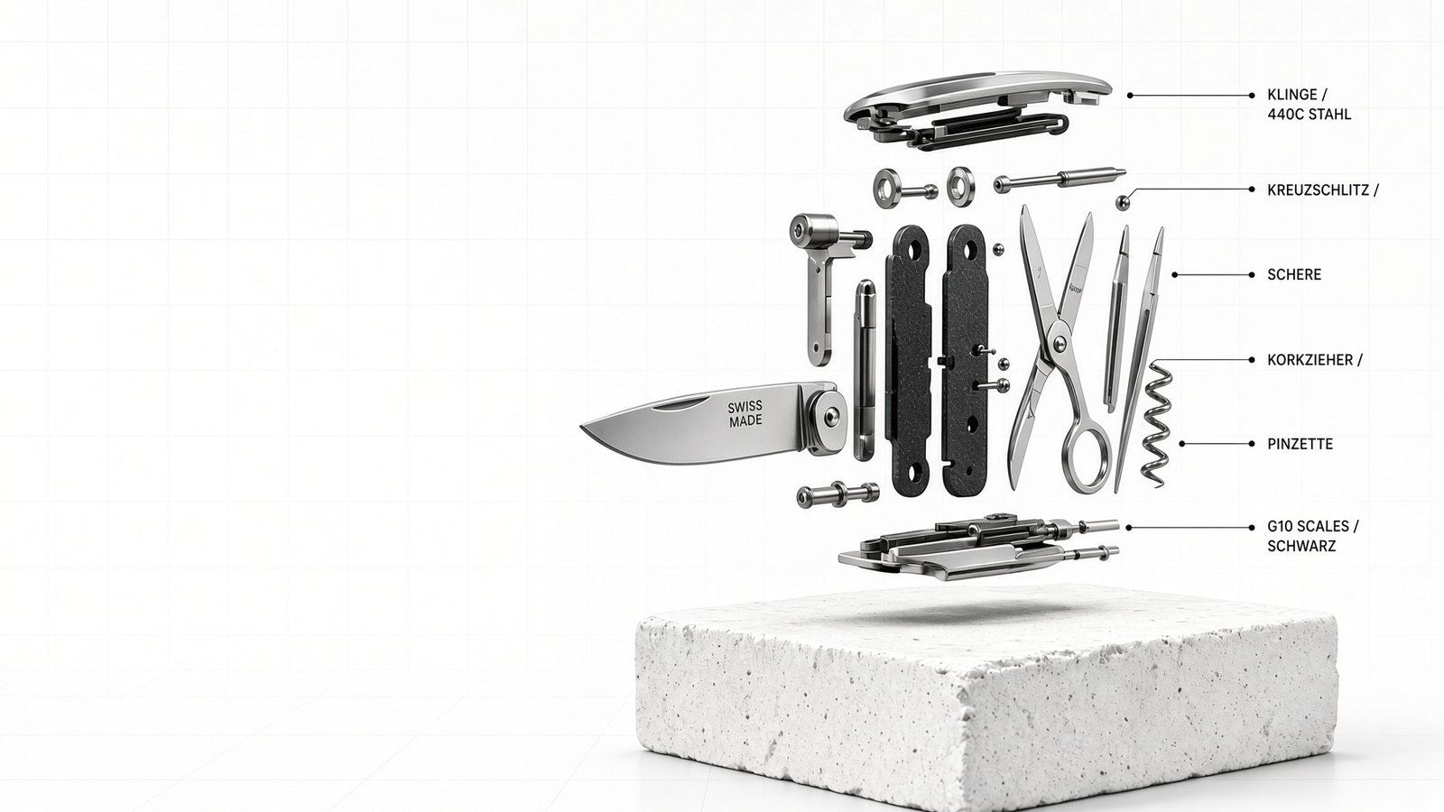 Exploded multitool